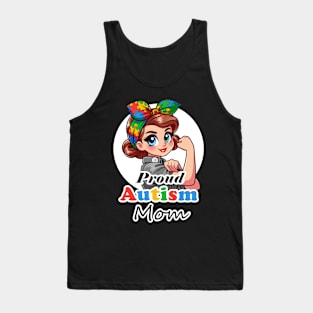 Proud Autism Mom Front & Back Tank Top